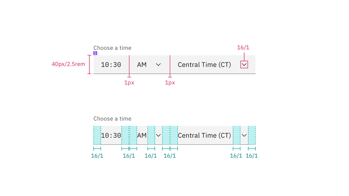 Structure for a time picker